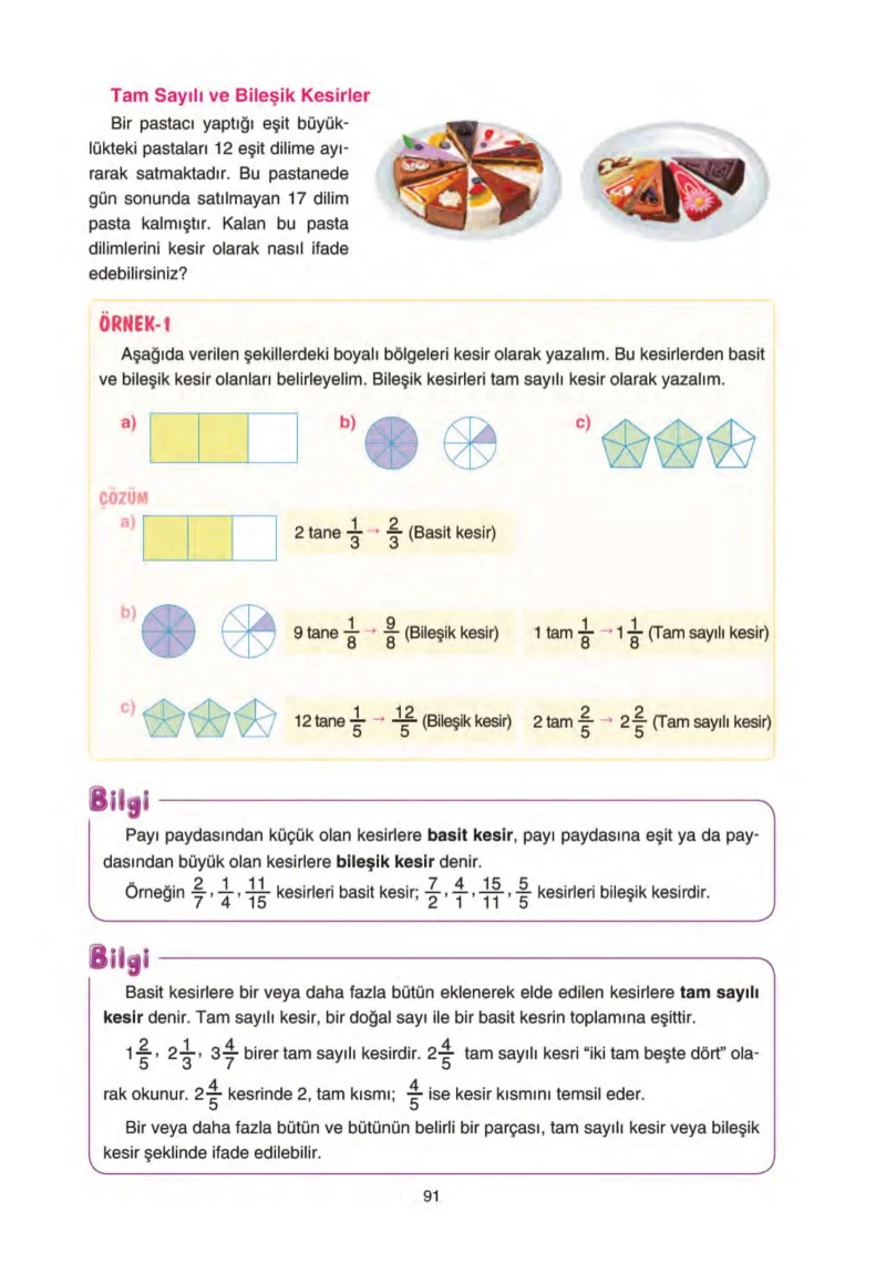 5. Sınıf Matematik Ders Kitabı Cevapları Tuna Yayınları Sayfa 91