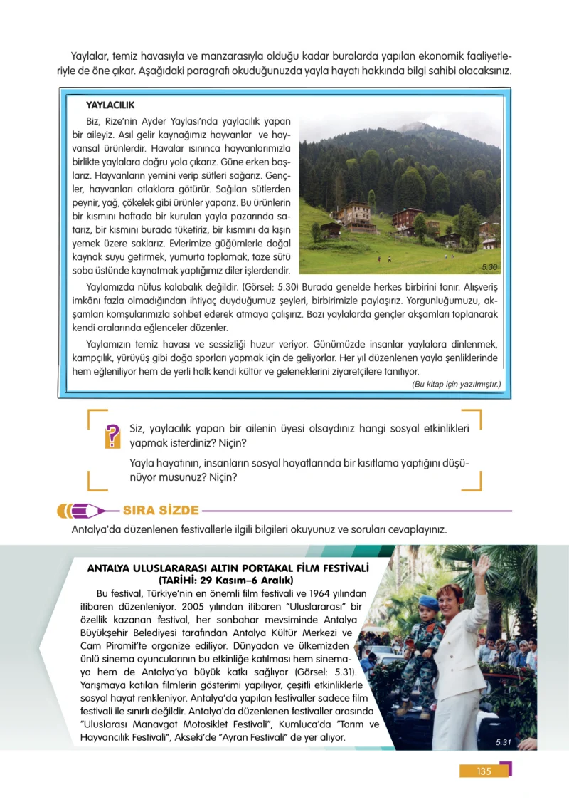 5. Sınıf Sosyal Bilgiler Ders Kitabı Cevapları E Kare Yayınları Sayfa 135