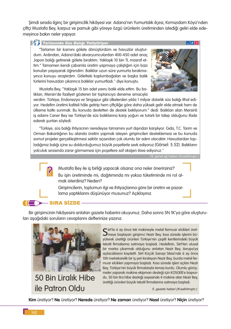 5. Sınıf Sosyal Bilgiler Ders Kitabı Cevapları E Kare Yayınları Sayfa 142