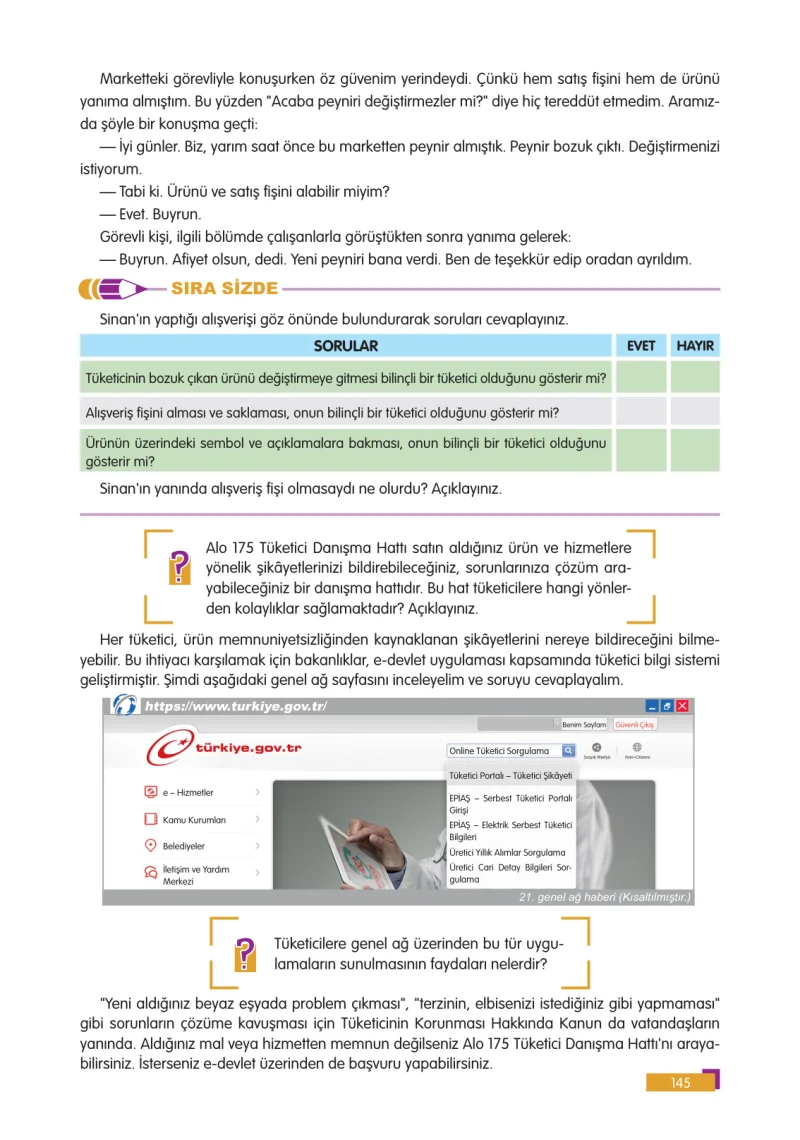 5. Sınıf Sosyal Bilgiler Ders Kitabı Cevapları E Kare Yayınları Sayfa 145