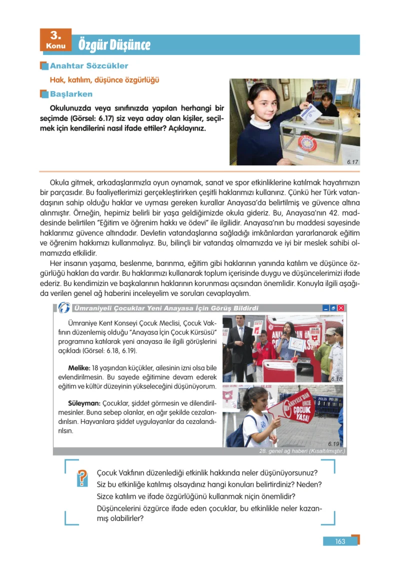5. Sınıf Sosyal Bilgiler Ders Kitabı Cevapları E Kare Yayınları Sayfa 163