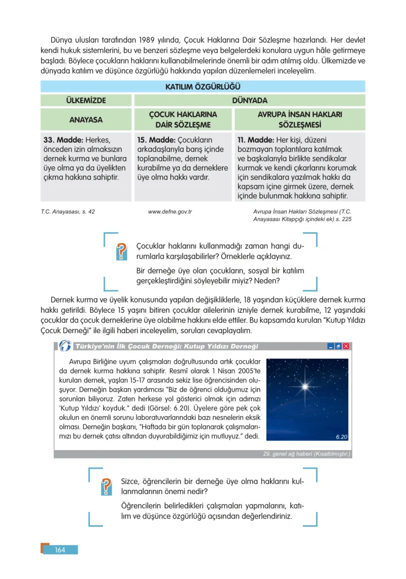 5. Sınıf Sosyal Bilgiler Ders Kitabı Cevapları E Kare Yayınları Sayfa 164