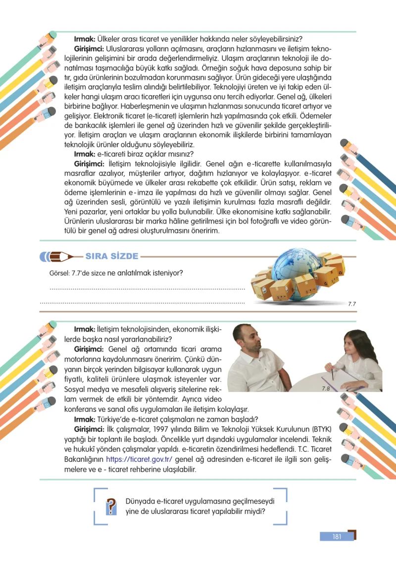5. Sınıf Sosyal Bilgiler Ders Kitabı Cevapları E Kare Yayınları Sayfa 181
