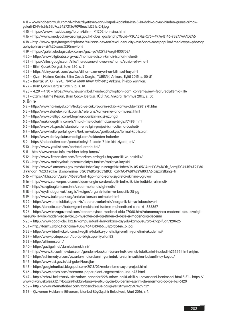 5. Sınıf Sosyal Bilgiler Ders Kitabı Cevapları E Kare Yayınları Sayfa 203