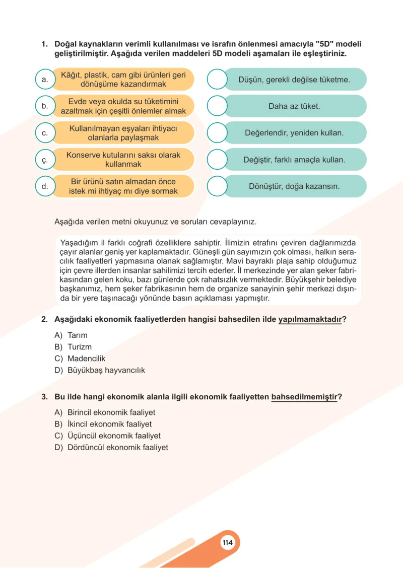 5. Sınıf Sosyal Bilgiler Ders Kitabı Cevapları Meb Yayınları 2. Kitap Sayfa 114