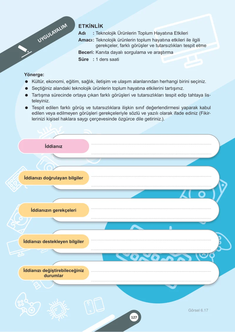 5. Sınıf Sosyal Bilgiler Ders Kitabı Cevapları Meb Yayınları 2. Kitap Sayfa 127
