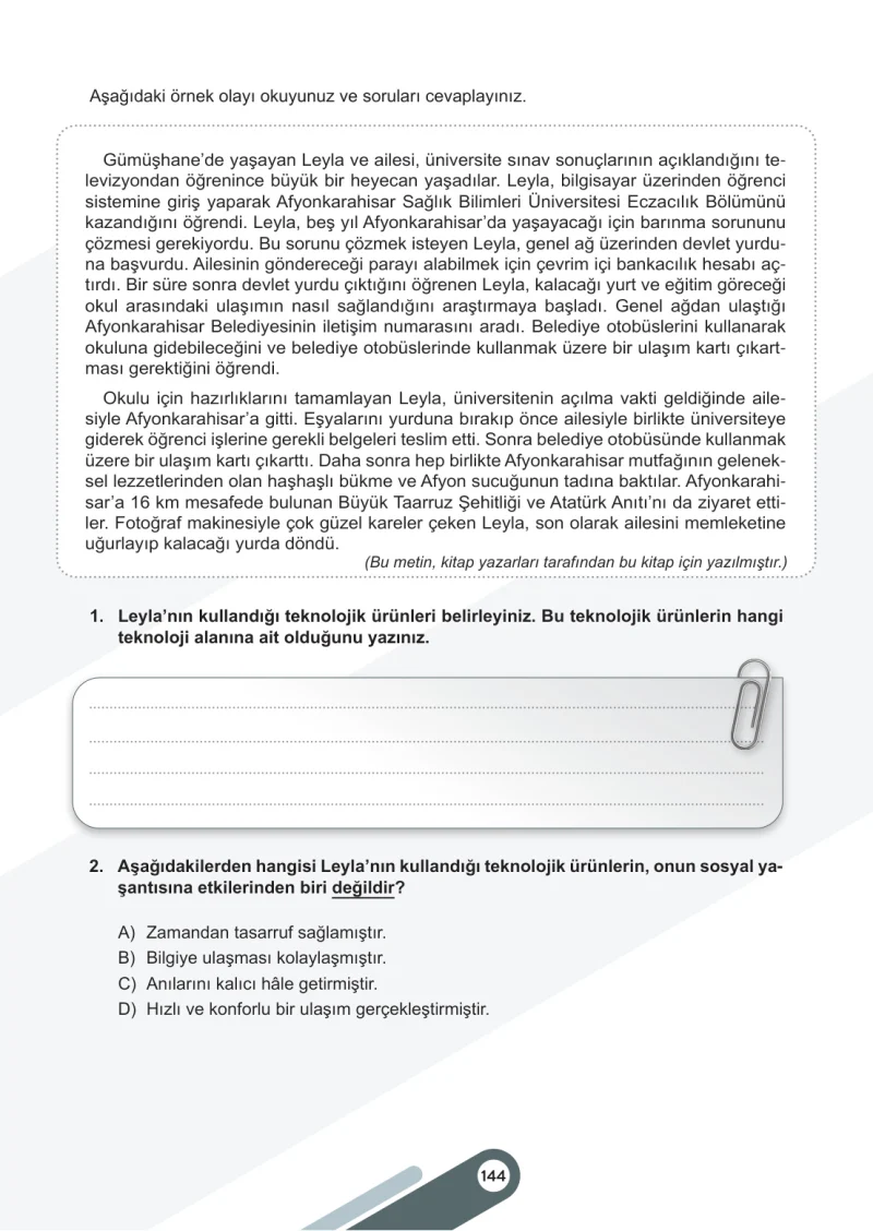 5. Sınıf Sosyal Bilgiler Ders Kitabı Cevapları Meb Yayınları 2. Kitap Sayfa 144