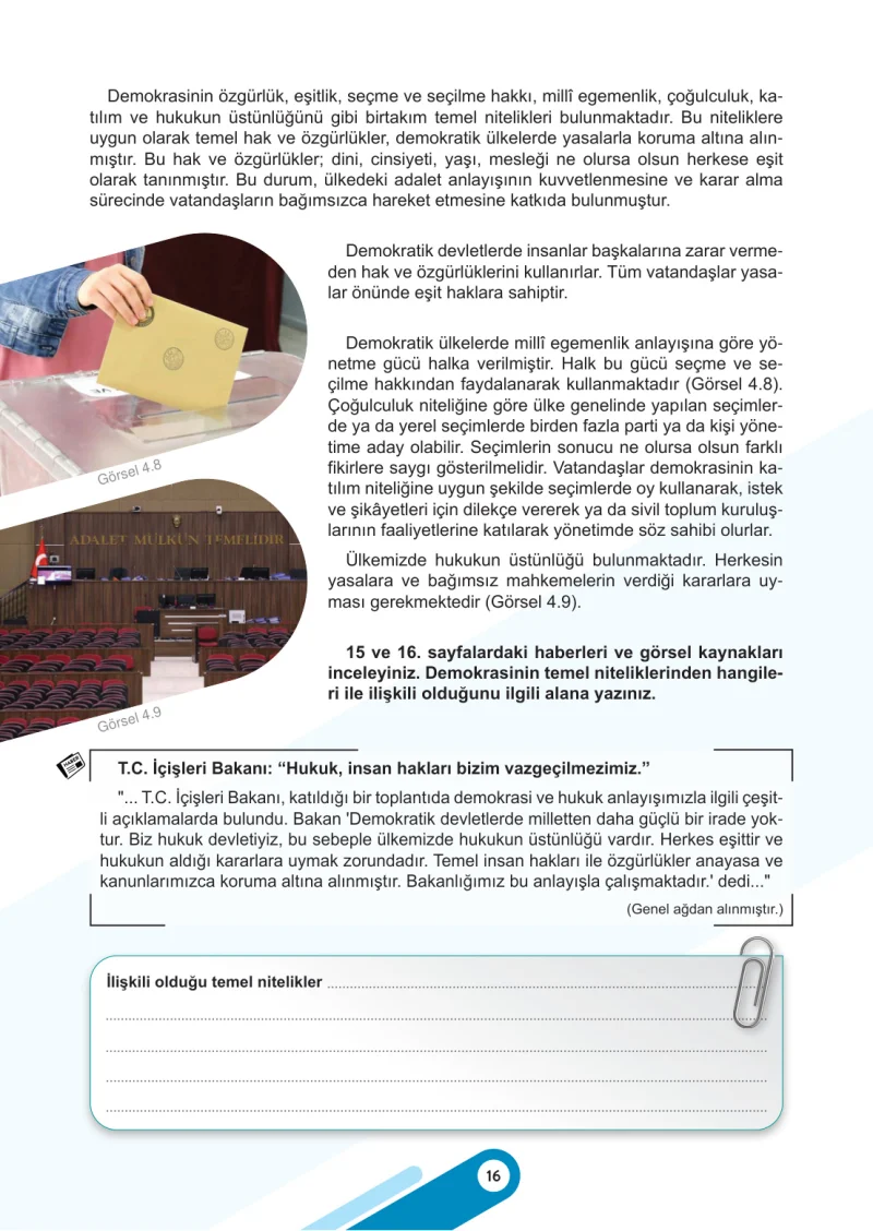 5. Sınıf Sosyal Bilgiler Ders Kitabı Cevapları Meb Yayınları 2. Kitap Sayfa 16