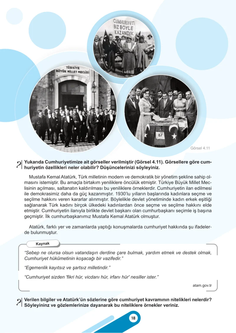 5. Sınıf Sosyal Bilgiler Ders Kitabı Cevapları Meb Yayınları 2. Kitap Sayfa 18