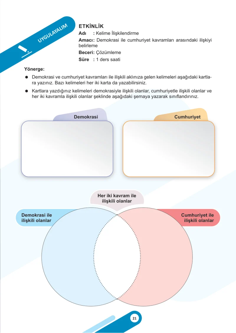 5. Sınıf Sosyal Bilgiler Ders Kitabı Cevapları Meb Yayınları 2. Kitap Sayfa 21
