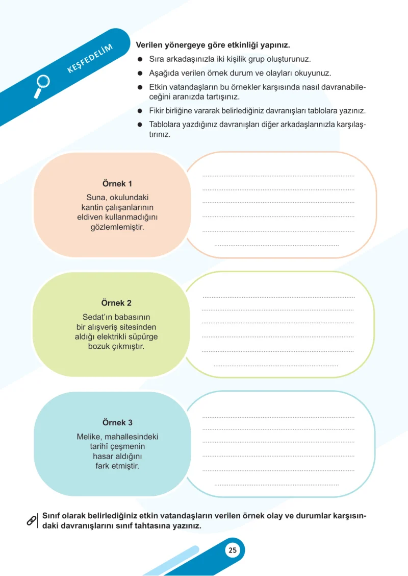 5. Sınıf Sosyal Bilgiler Ders Kitabı Cevapları Meb Yayınları 2. Kitap Sayfa 25