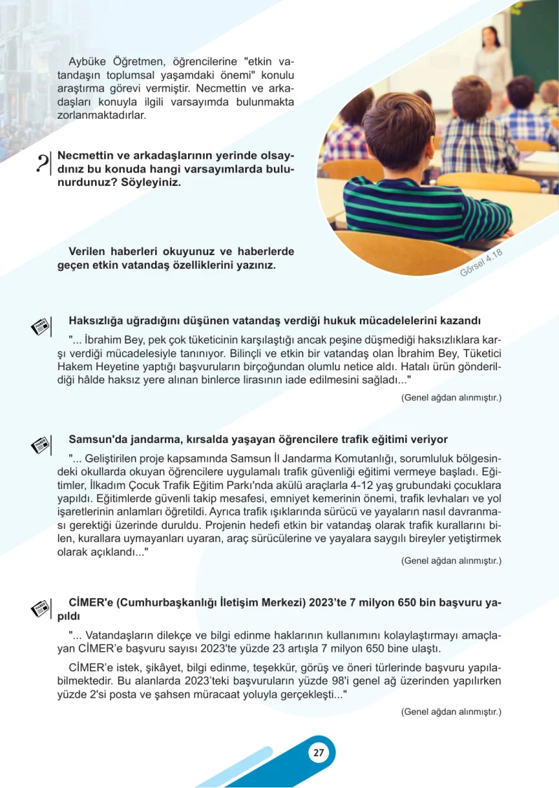 5. Sınıf Sosyal Bilgiler Ders Kitabı Cevapları Meb Yayınları 2. Kitap Sayfa 27