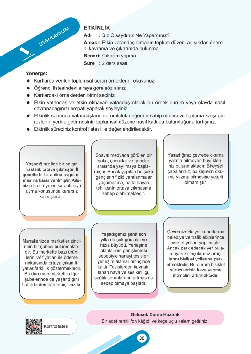 5. Sınıf Sosyal Bilgiler Ders Kitabı Cevapları Meb Yayınları 2. Kitap Sayfa 30