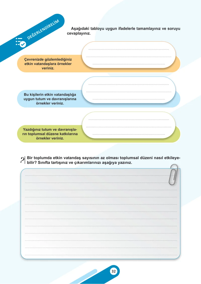 5. Sınıf Sosyal Bilgiler Ders Kitabı Cevapları Meb Yayınları 2. Kitap Sayfa 32