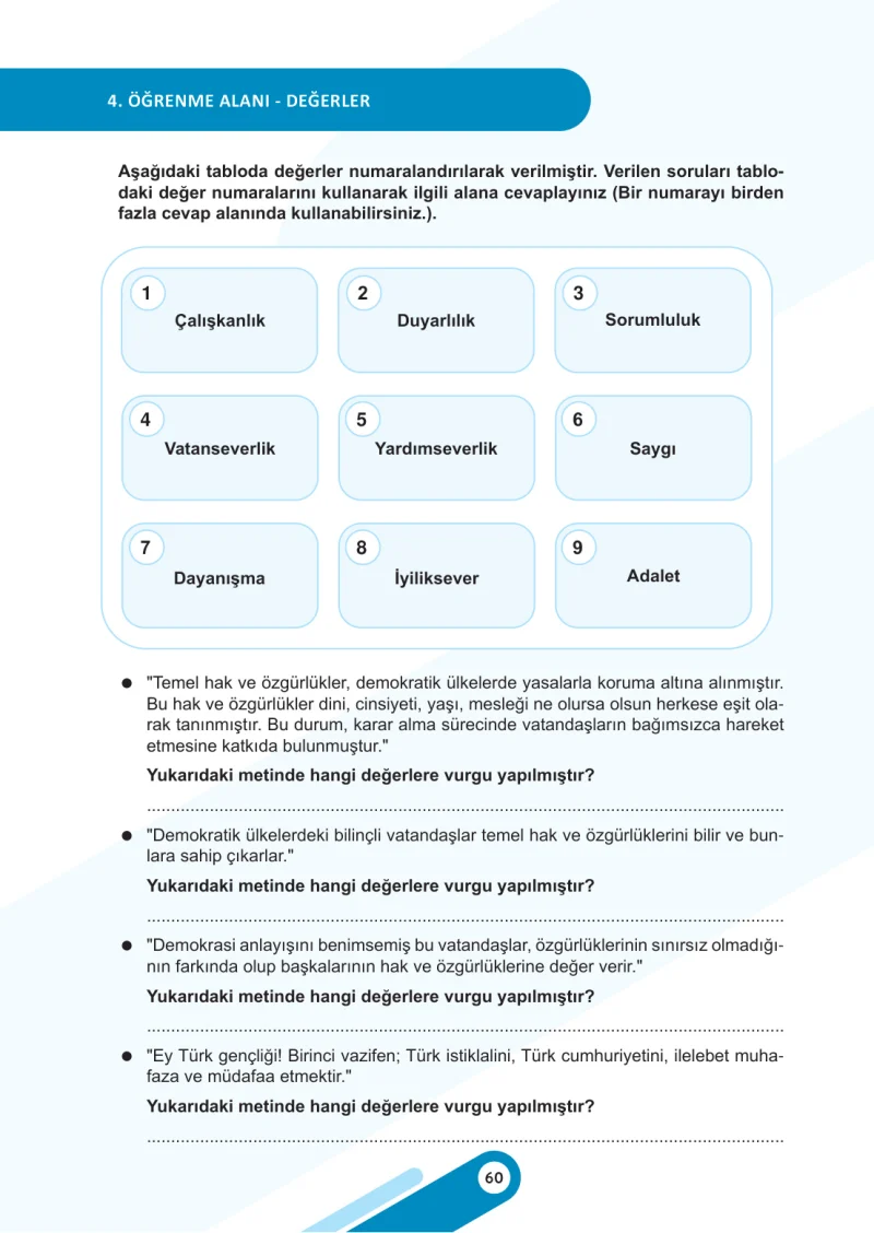 5. Sınıf Sosyal Bilgiler Ders Kitabı Cevapları Meb Yayınları 2. Kitap Sayfa 60