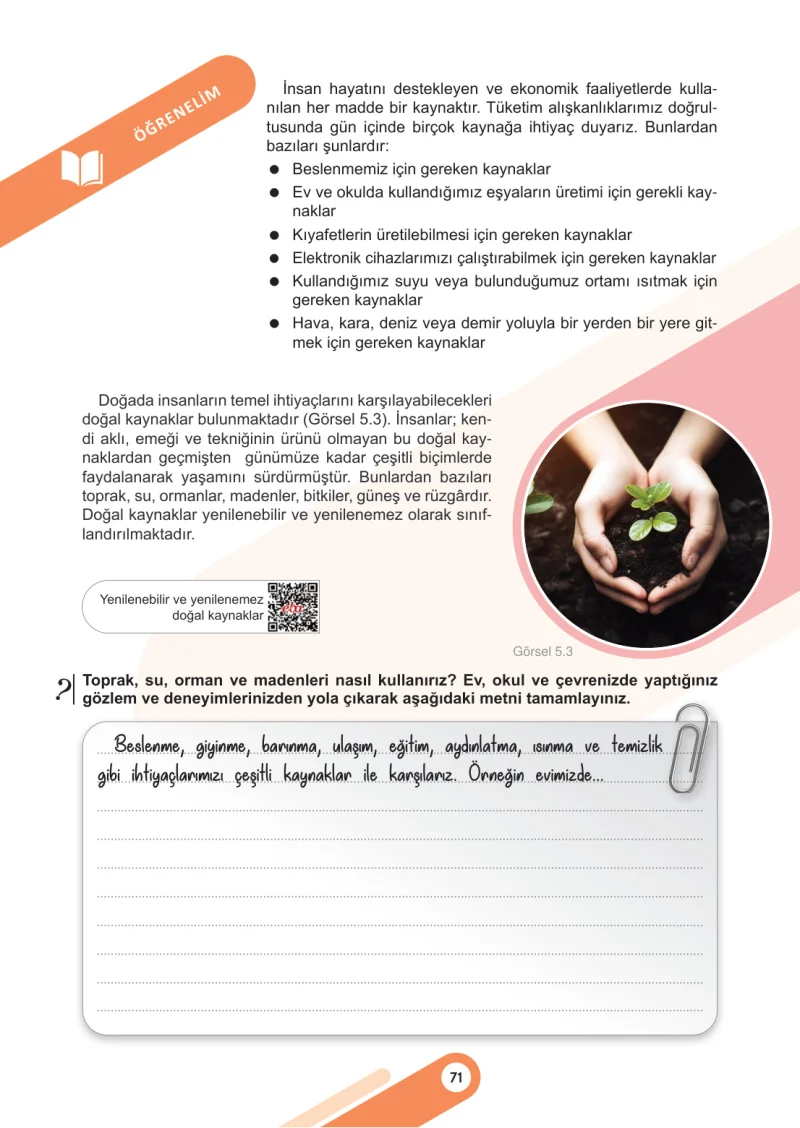 5. Sınıf Sosyal Bilgiler Ders Kitabı Cevapları Meb Yayınları 2. Kitap Sayfa 71