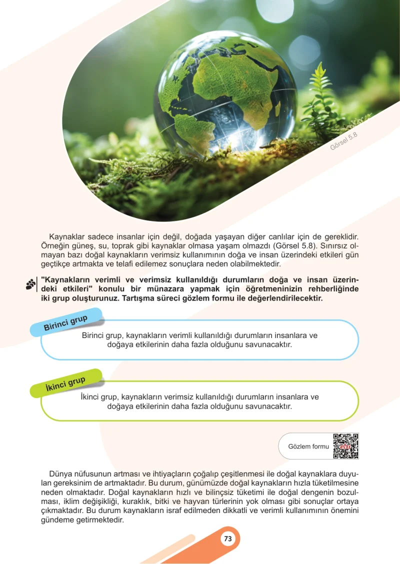 5. Sınıf Sosyal Bilgiler Ders Kitabı Cevapları Meb Yayınları 2. Kitap Sayfa 73