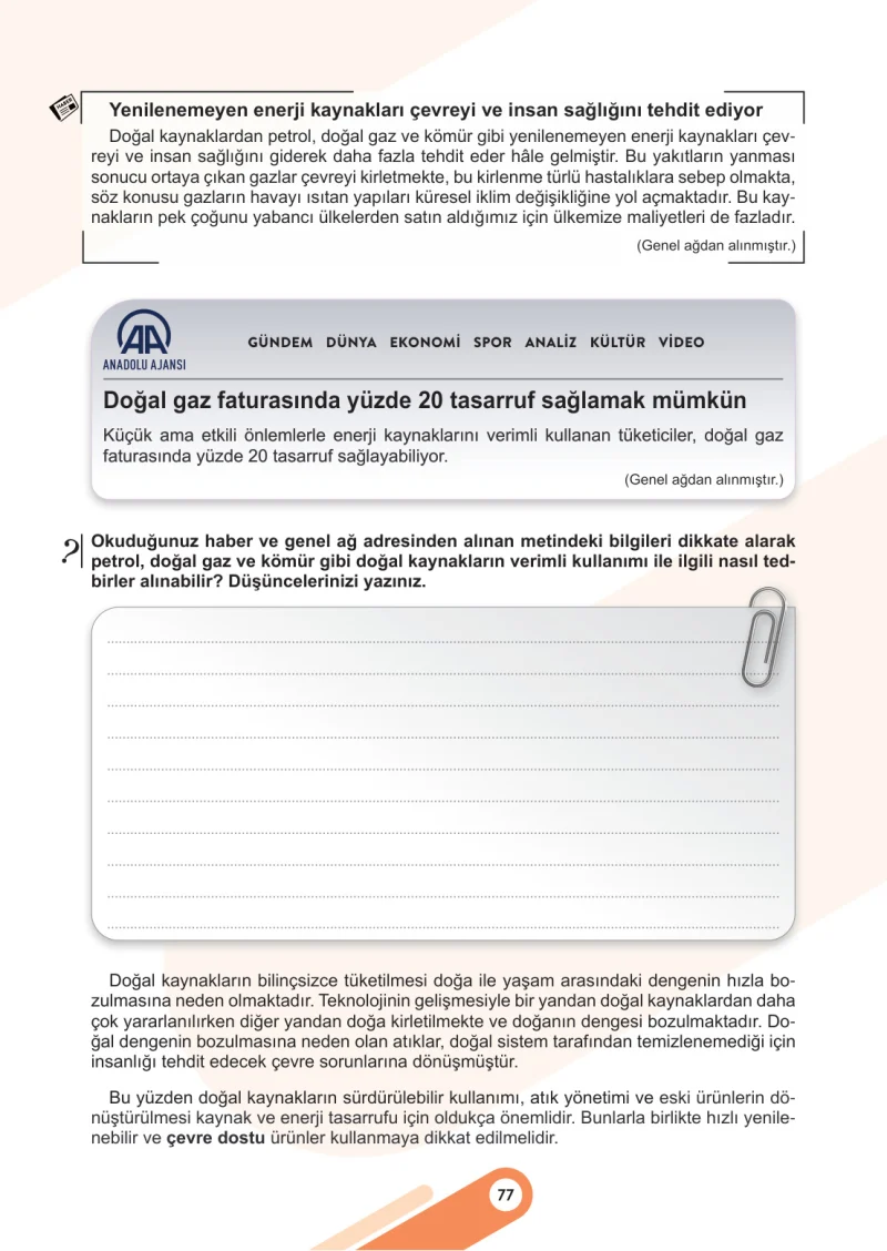 5. Sınıf Sosyal Bilgiler Ders Kitabı Cevapları Meb Yayınları 2. Kitap Sayfa 77