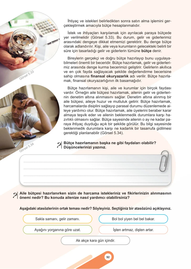 5. Sınıf Sosyal Bilgiler Ders Kitabı Cevapları Meb Yayınları 2. Kitap Sayfa 92