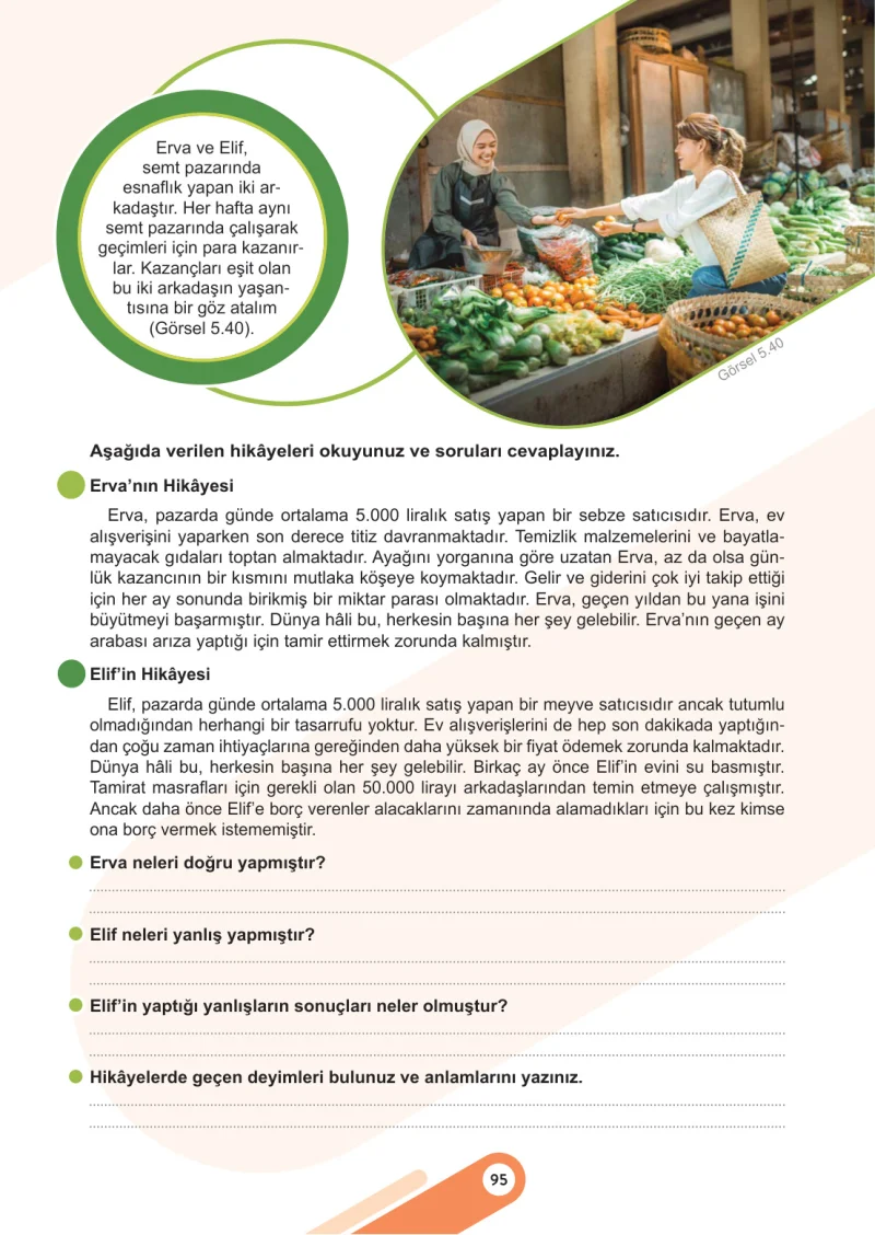 5. Sınıf Sosyal Bilgiler Ders Kitabı Cevapları Meb Yayınları 2. Kitap Sayfa 95