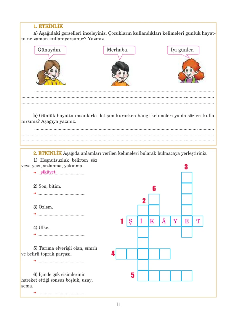 5. Sınıf Türkçe Ders Kitabı Cevapları Anıttepe Yayınları Sayfa 11