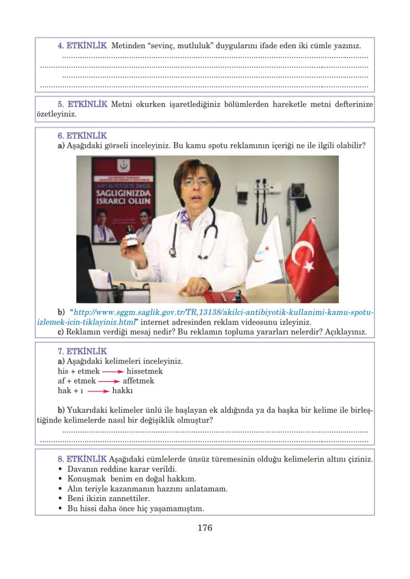 5. Sınıf Türkçe Ders Kitabı Cevapları Anıttepe Yayınları Sayfa 176