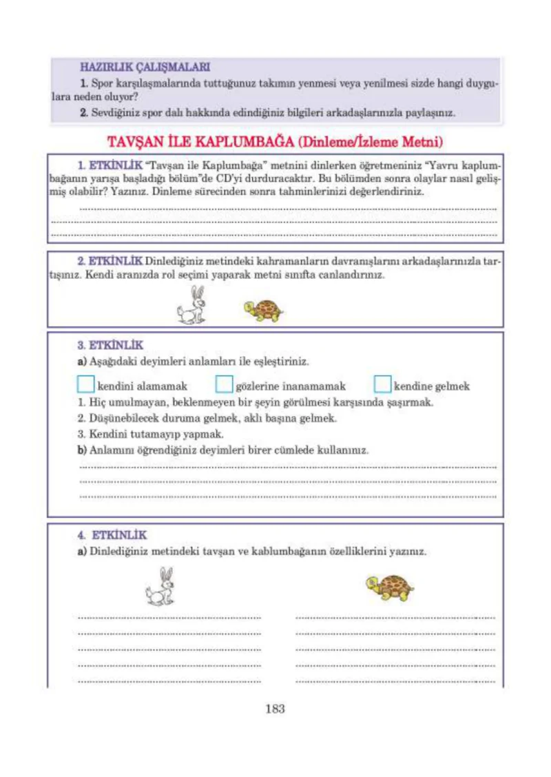 5. Sınıf Türkçe Ders Kitabı Cevapları Anıttepe Yayınları Sayfa 183
