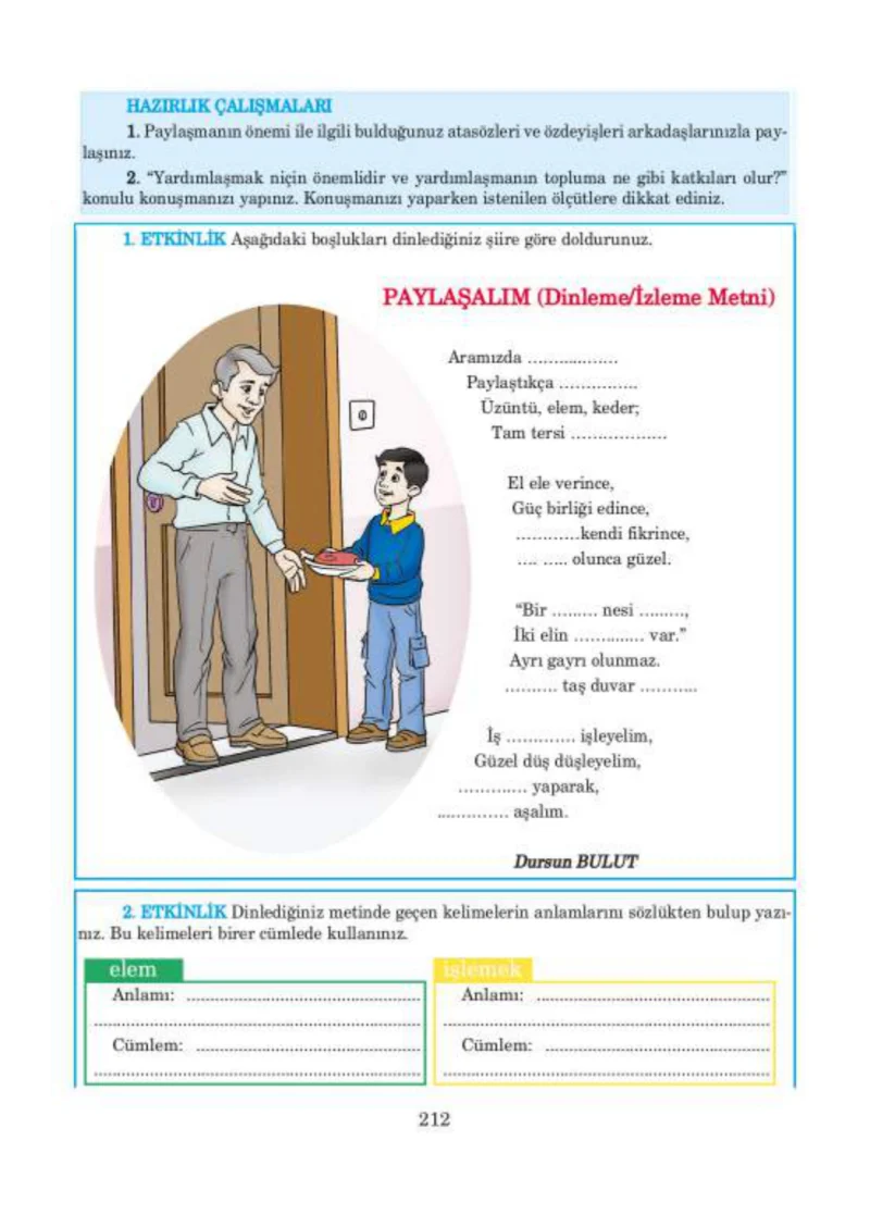 5. Sınıf Türkçe Ders Kitabı Cevapları Anıttepe Yayınları Sayfa 212