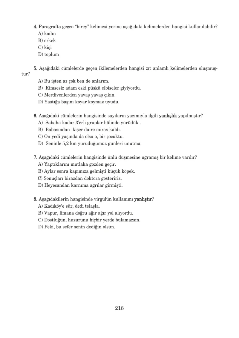 5. Sınıf Türkçe Ders Kitabı Cevapları Anıttepe Yayınları Sayfa 218