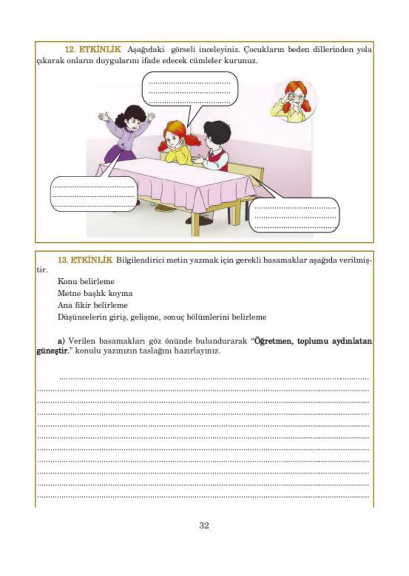 5. Sınıf Türkçe Ders Kitabı Cevapları Anıttepe Yayınları Sayfa 32