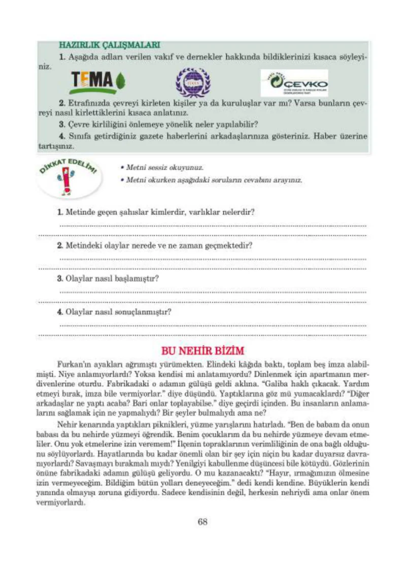 5. Sınıf Türkçe Ders Kitabı Cevapları Anıttepe Yayınları Sayfa 68