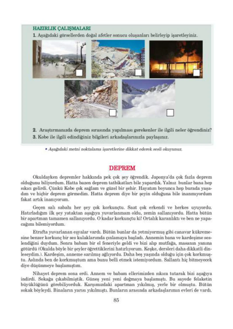 5. Sınıf Türkçe Ders Kitabı Cevapları Anıttepe Yayınları Sayfa 85