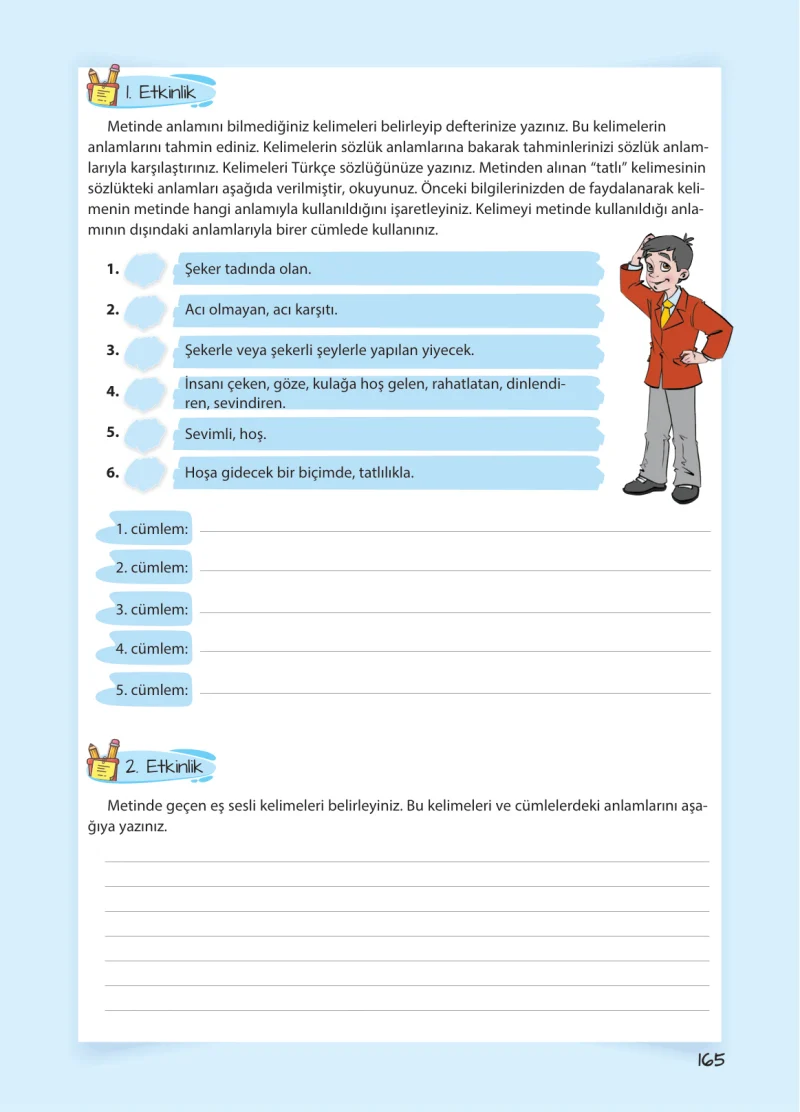 5. Sınıf Türkçe Ders Kitabı Cevapları Koza Yayınları Sayfa 165