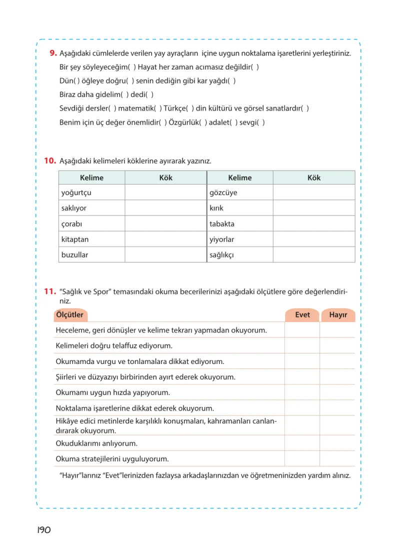 5. Sınıf Türkçe Ders Kitabı Cevapları Koza Yayınları Sayfa 190