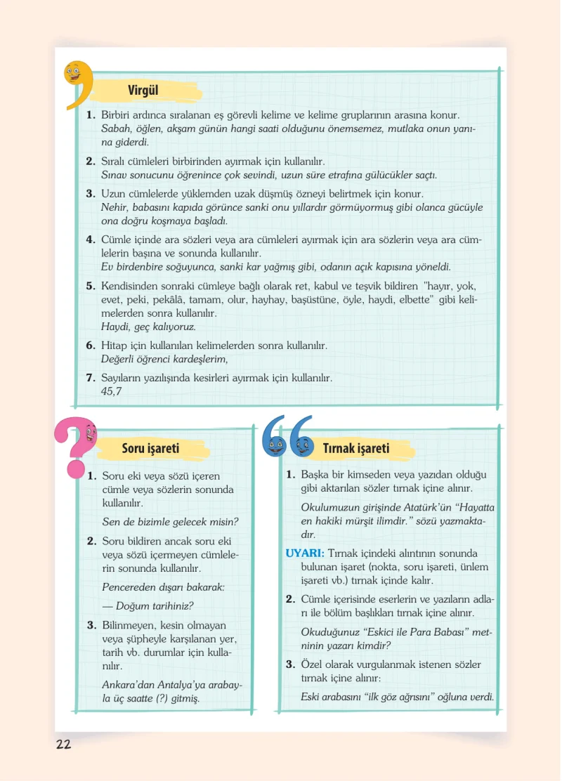 5. Sınıf Türkçe Ders Kitabı Cevapları Koza Yayınları Sayfa 22