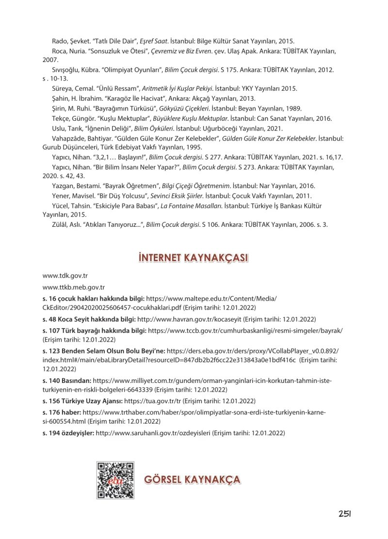 5. Sınıf Türkçe Ders Kitabı Cevapları Koza Yayınları Sayfa 251