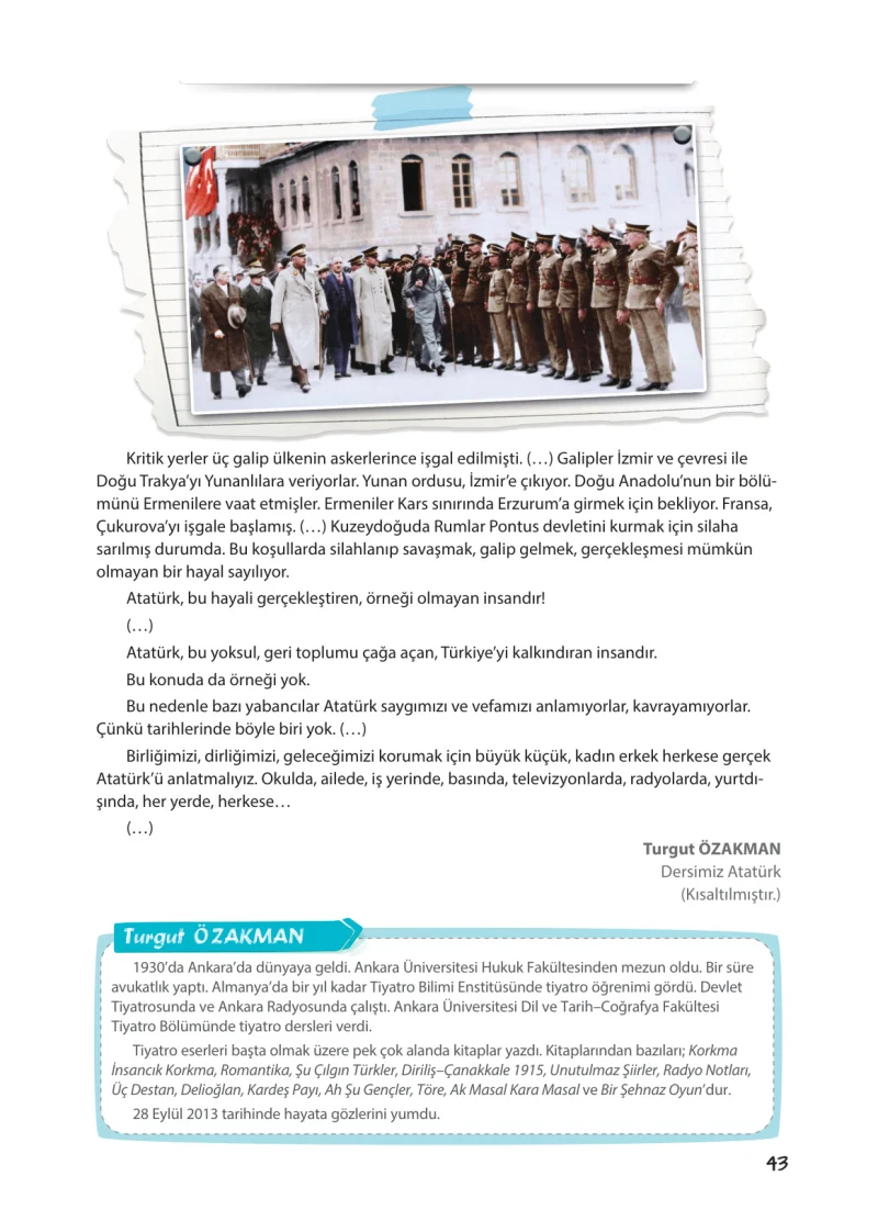 5. Sınıf Türkçe Ders Kitabı Cevapları Koza Yayınları Sayfa 43