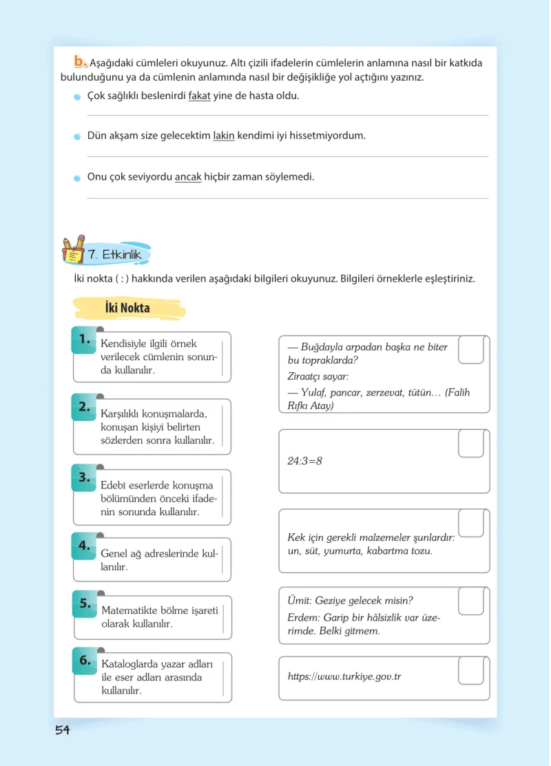 5. Sınıf Türkçe Ders Kitabı Cevapları Koza Yayınları Sayfa 54