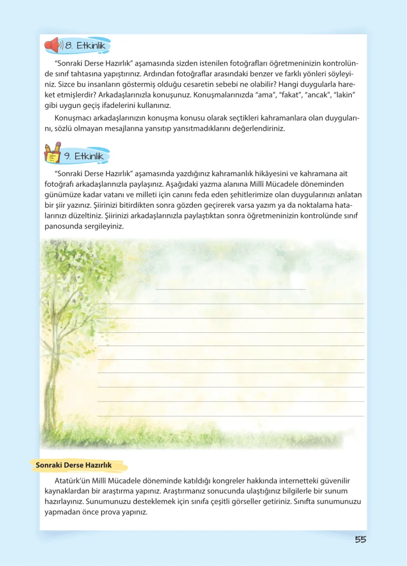 5. Sınıf Türkçe Ders Kitabı Cevapları Koza Yayınları Sayfa 55