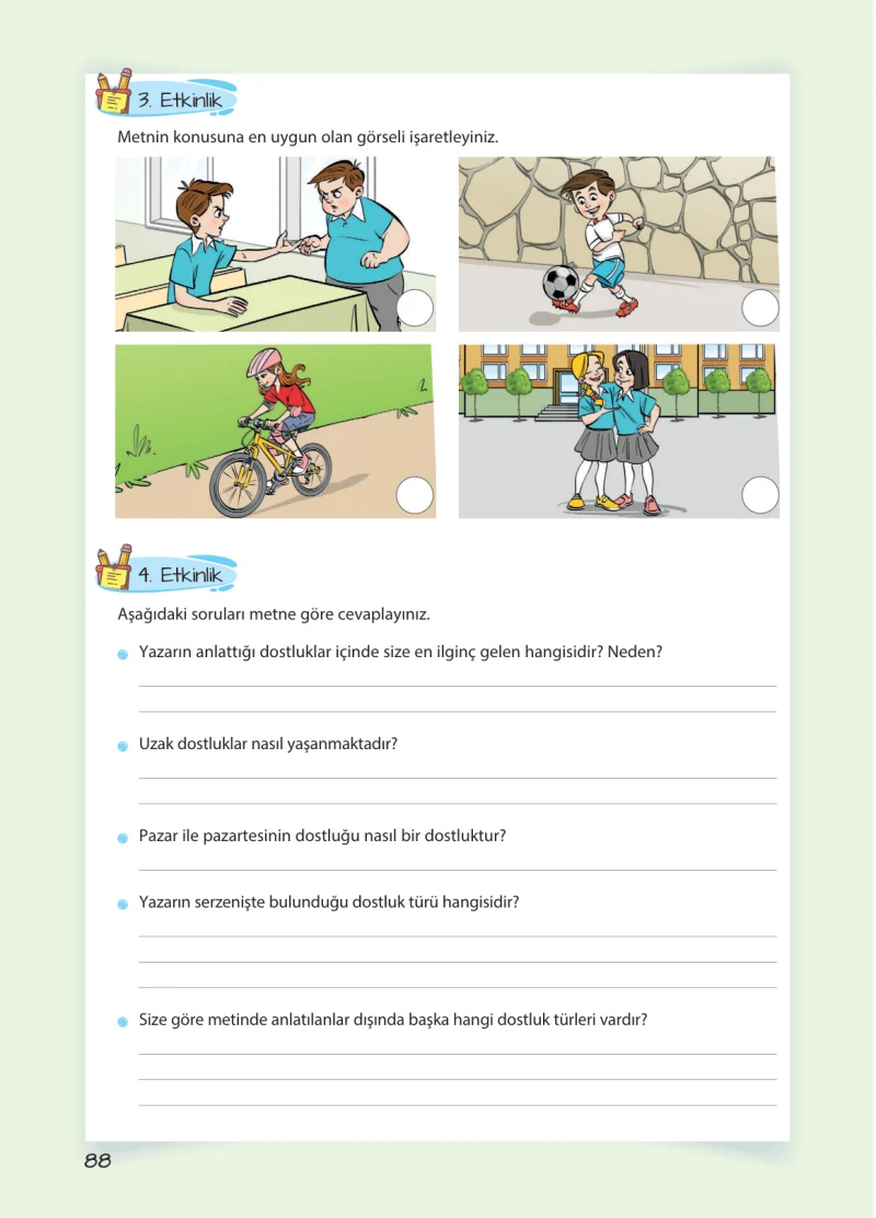 5. Sınıf Türkçe Ders Kitabı Cevapları Koza Yayınları Sayfa 88