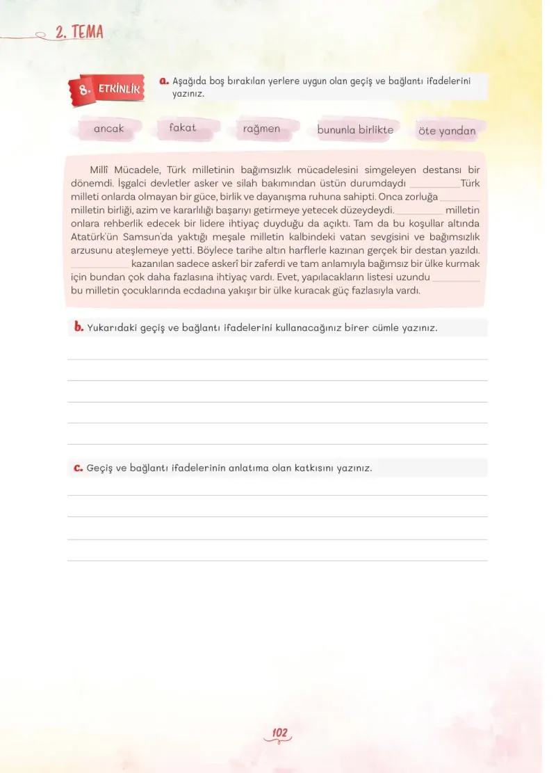 5. Sınıf Türkçe Ders Kitabı Cevapları Meb Yayınları 1 Sayfa 102