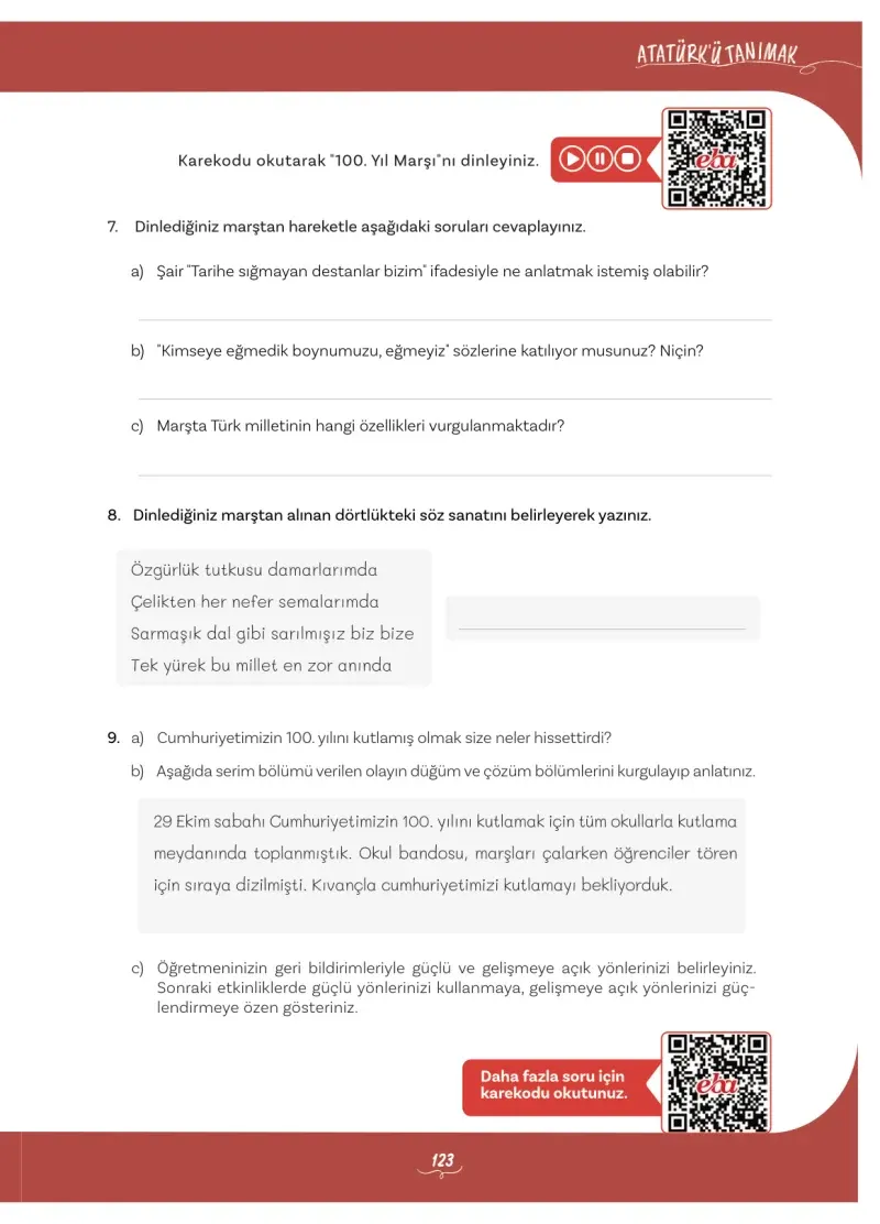 5. Sınıf Türkçe Ders Kitabı Cevapları Meb Yayınları 1 Sayfa 123
