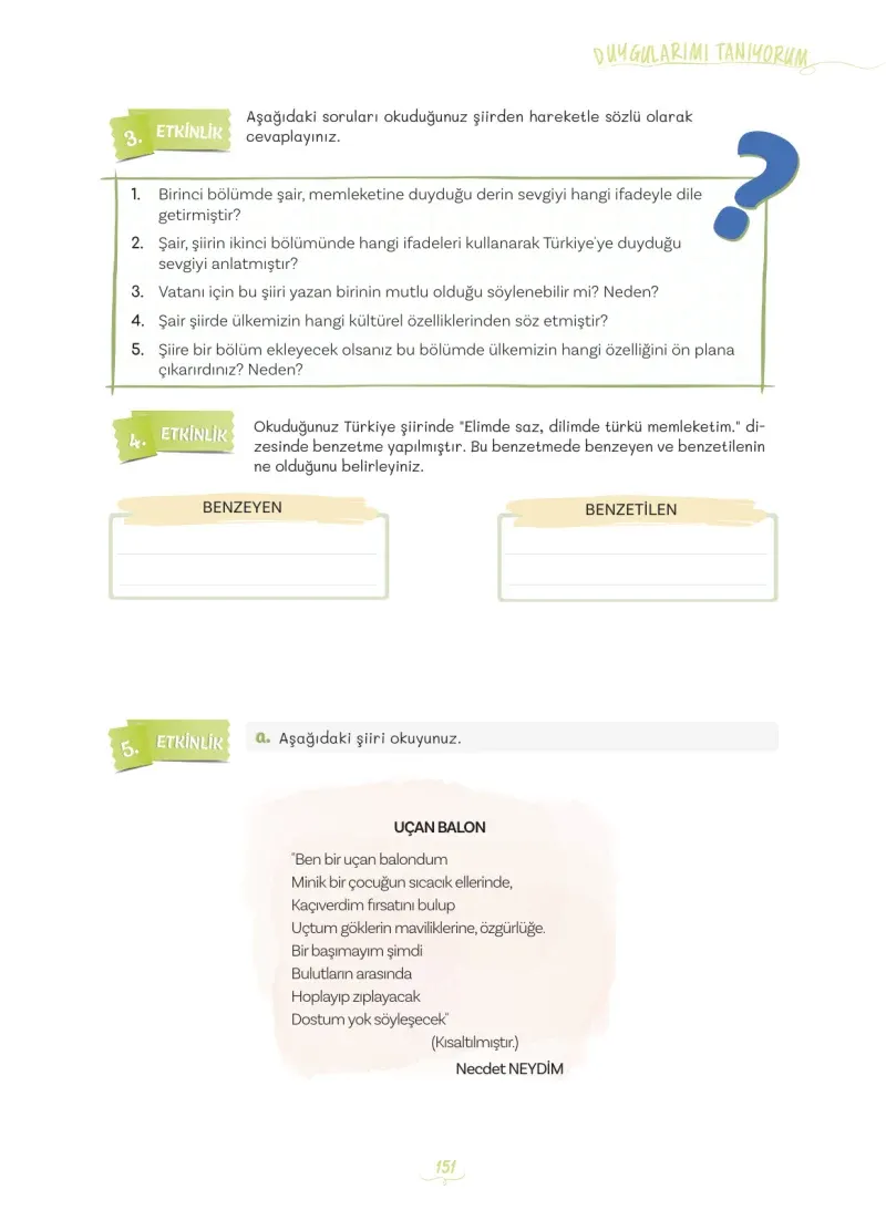 5. Sınıf Türkçe Ders Kitabı Cevapları Meb Yayınları 1 Sayfa 151