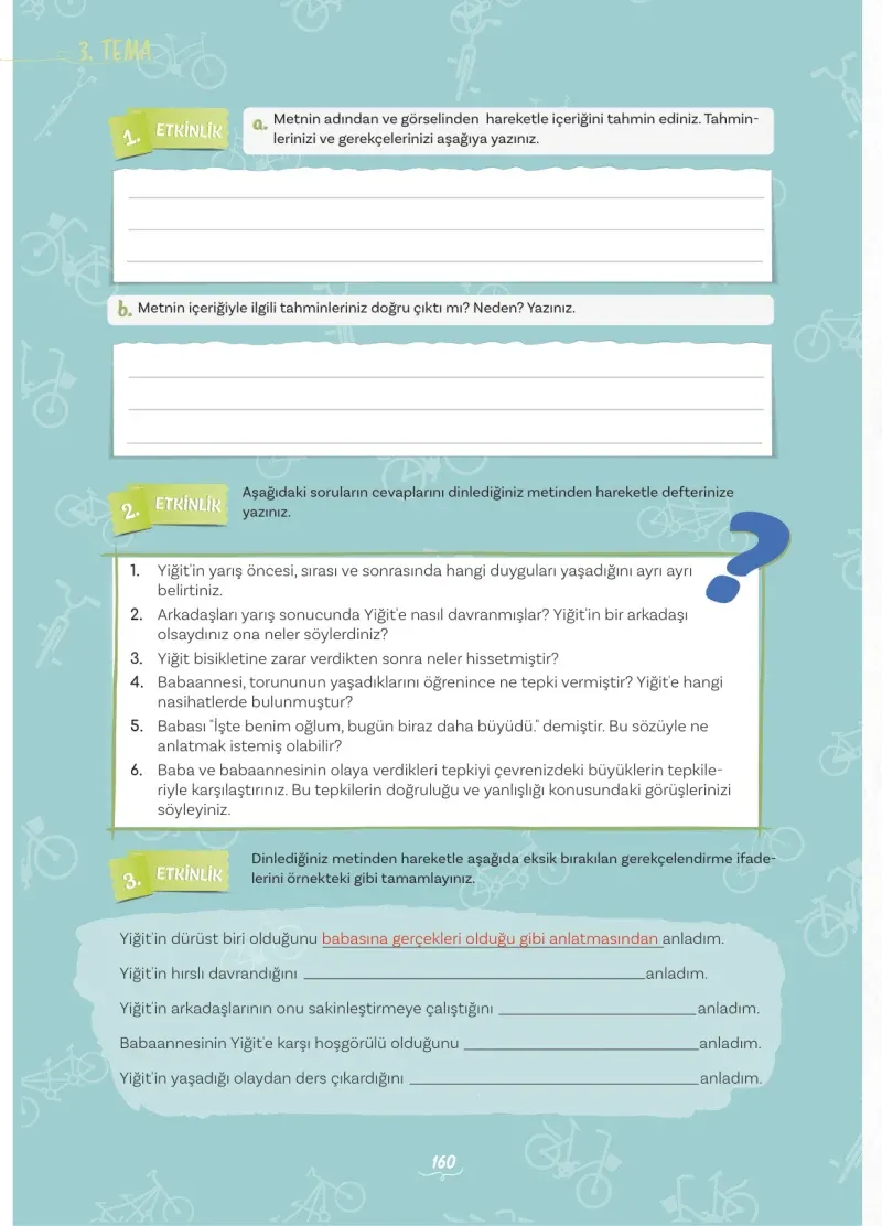 5. Sınıf Türkçe Ders Kitabı Cevapları Meb Yayınları 1 Sayfa 160
