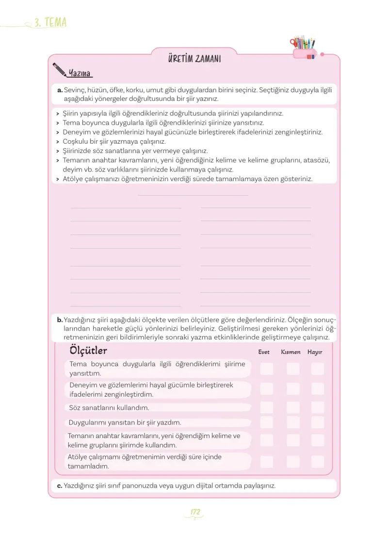 5. Sınıf Türkçe Ders Kitabı Cevapları Meb Yayınları 1 Sayfa 172