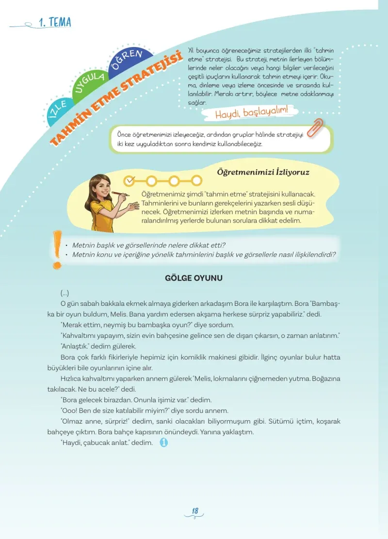 5. Sınıf Türkçe Ders Kitabı Cevapları Meb Yayınları 1 Sayfa 18