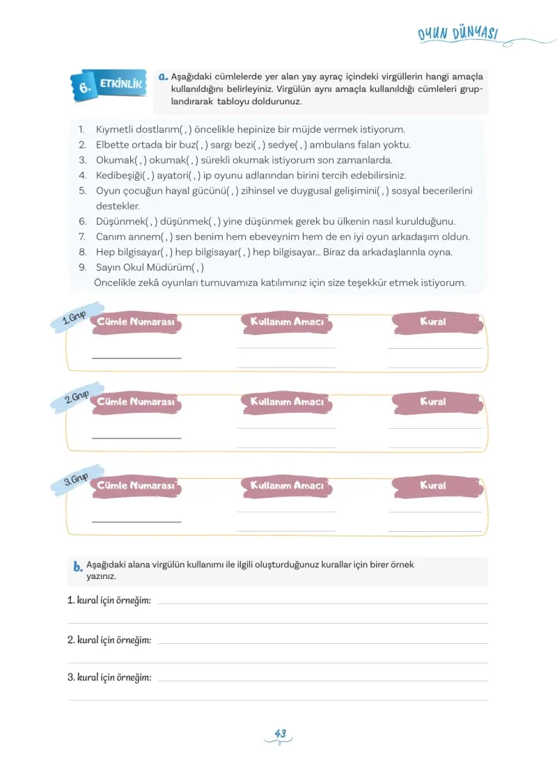 5. Sınıf Türkçe Ders Kitabı Cevapları Meb Yayınları 1 Sayfa 43