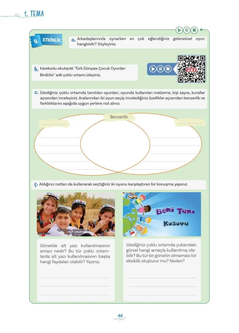 5. Sınıf Türkçe Ders Kitabı Cevapları Meb Yayınları 1 Sayfa 46