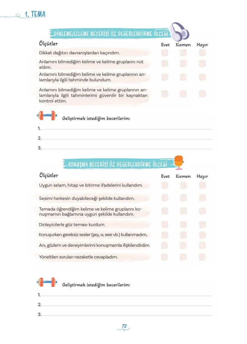 5. Sınıf Türkçe Ders Kitabı Cevapları Meb Yayınları 1 Sayfa 72