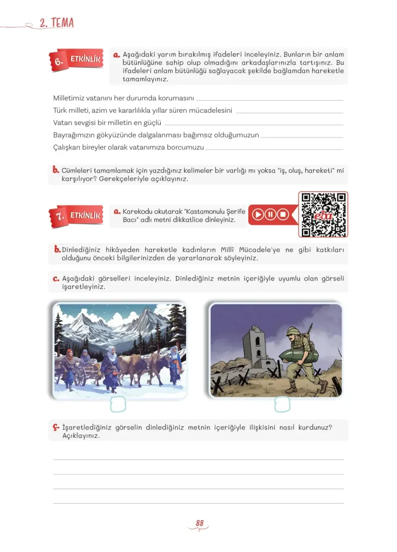 5. Sınıf Türkçe Ders Kitabı Cevapları Meb Yayınları 1 Sayfa 88